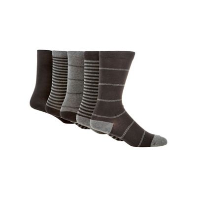 Pack of five black striped socks